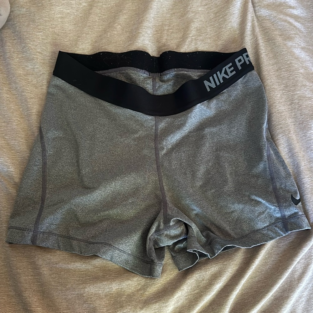 Gray Nike Pro Shorts
